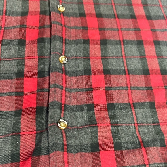 Brazos Work Force Red Plaid Flannel Large - Picture 3 of 6